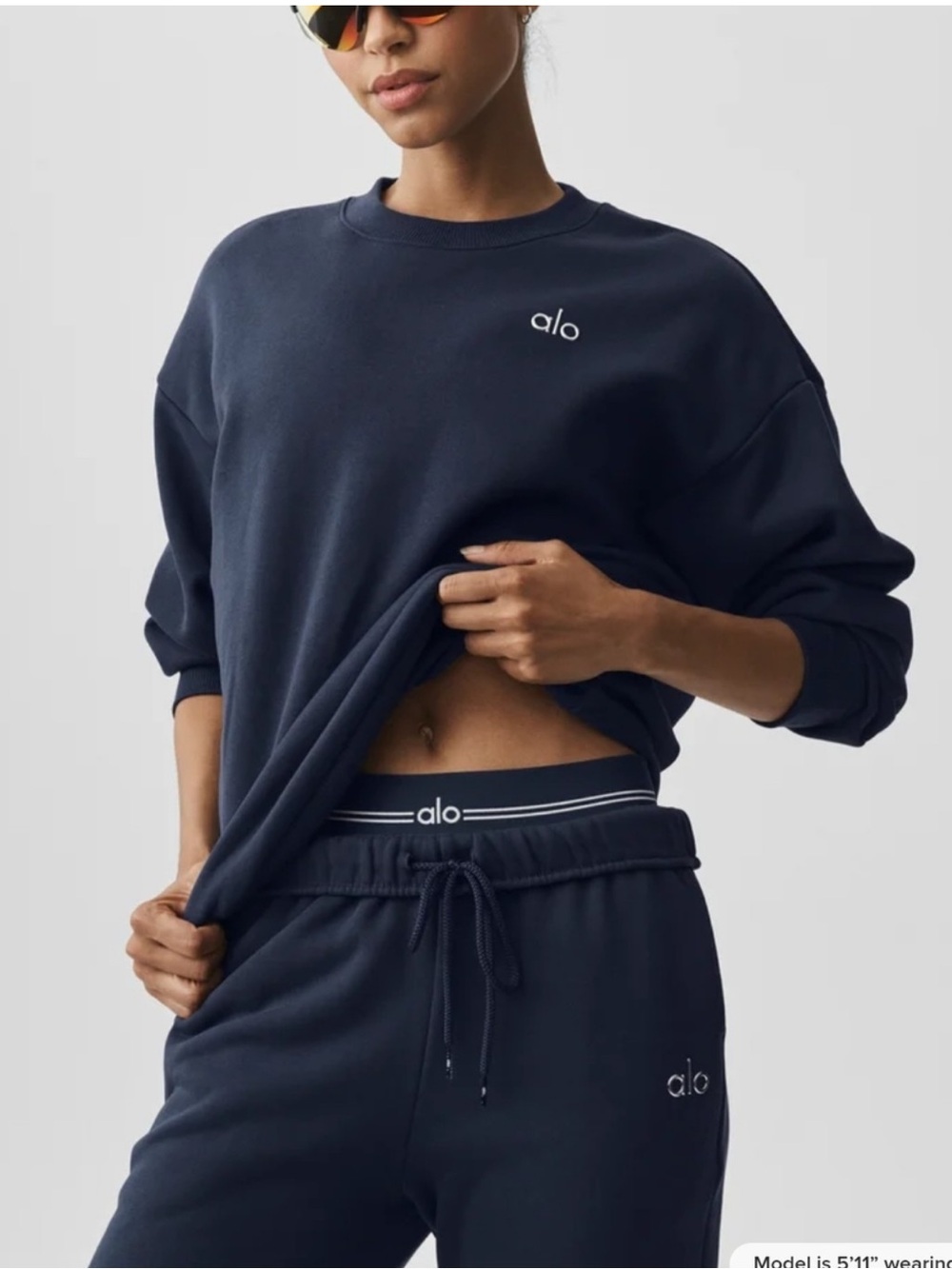 ALO Yoga Navy Crewneck Sweater